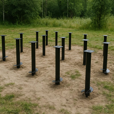 Винтовые сваи Ø89 под баню 6×6